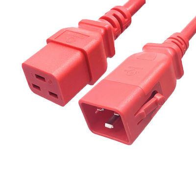 16A 250V UL จํานวนสายไฟฟ้า, C19C20P ด้วยล็อค, สายไฟฟ้าเครื่องใช้ในบ้าน