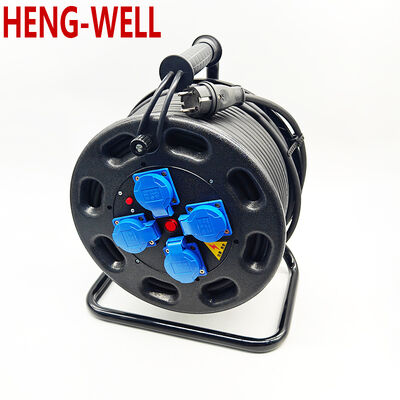 ม้วนสายไฟพร้อมสวิตช์ป้องกันไฟรั่ว 16A พร้อมขนาดสายไฟ 3 1.50 2.50 ตร.มม. ความจุสูงสุด 100 เมตร ออกแบบมาเพื่อการจัดการสายไฟ